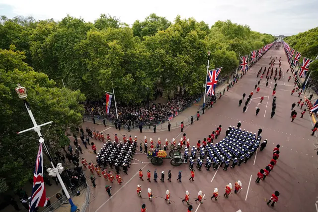 The procession enters The Mall