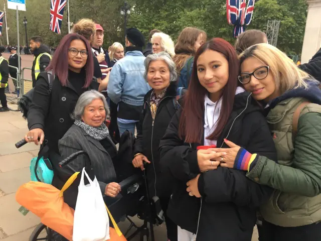 Rona (right) and Rheanna (second right) with other family members