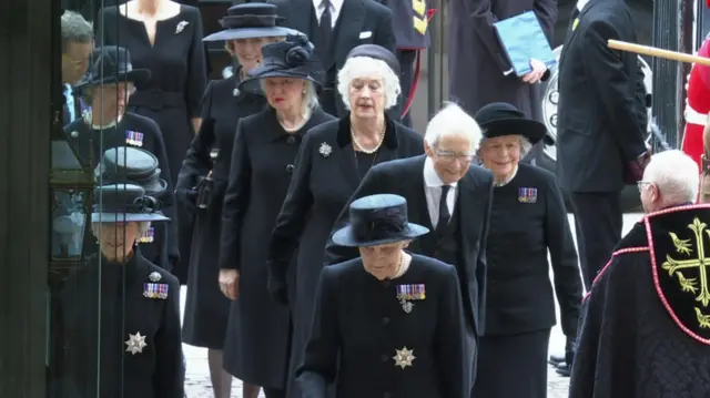 The Queen's ladies in waiting arrive