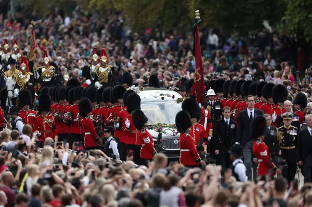 The hearse on the Long Walk