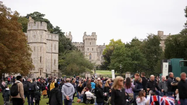 People gather near The Long Walk