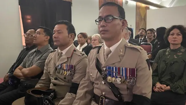 Watching the funeral of the Queen at a special screening at the UK embassy in Kathmandu