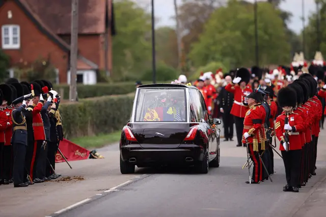 The hearse arrives in Windsor