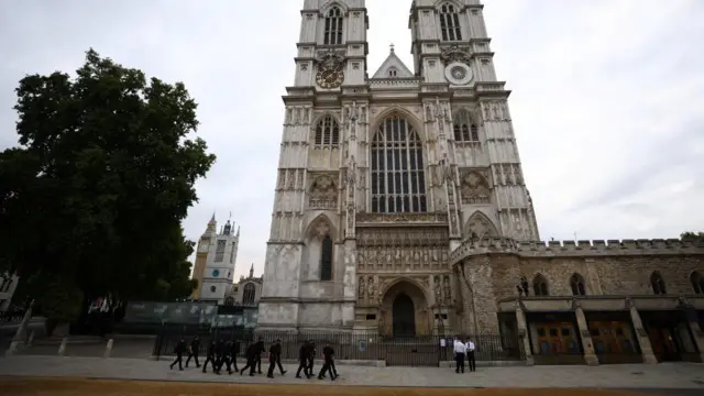 Police officers on duty outside Westminster Abbey