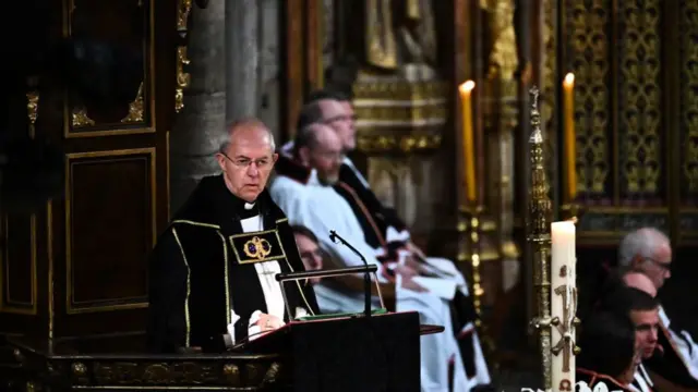 The Archbishop of Canterbury Justin Welby gives a reading