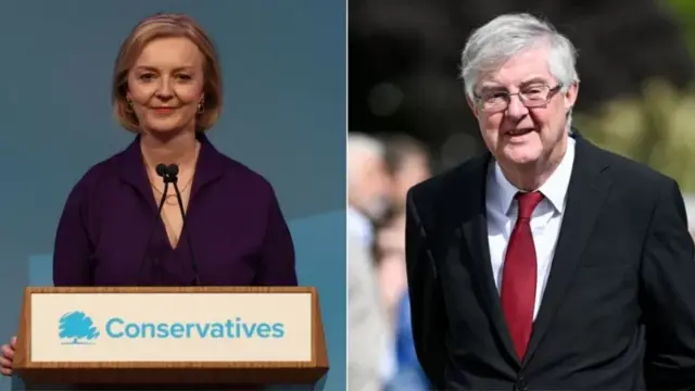 Fe wnaeth Liz Truss feirniadu "negyddiaeth" Mark Drakeford yn ystod ei hymgyrch arweinyddiaeth