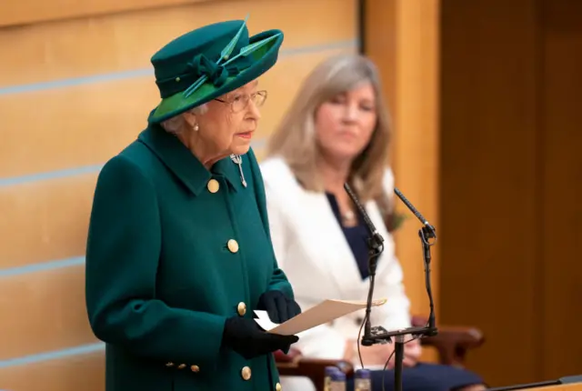 The Queen makes a speech at the opening of the latest Scottish parliamentary session in October 2021