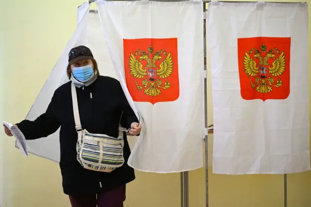 A voter in Russia