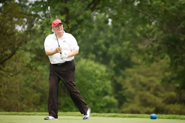 Trump at Bedminster golf course