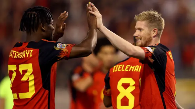 Belgium celebrate opening goal