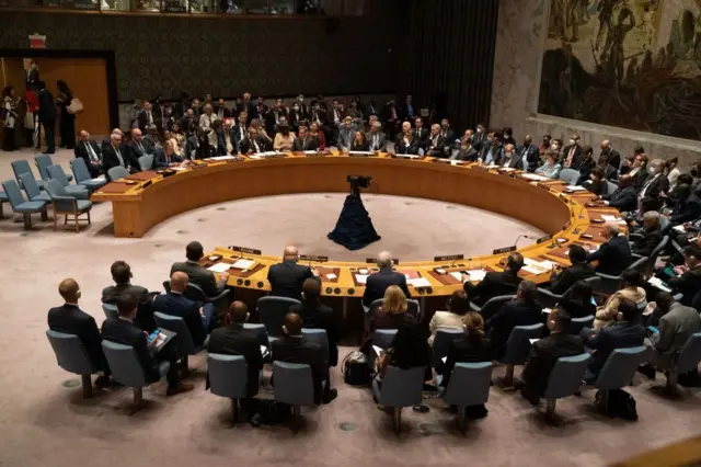 Members of UN Security Council meet at the UN headquarters in New York