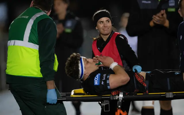 Rory Darge left the Scotstoun pitch on a stretcher