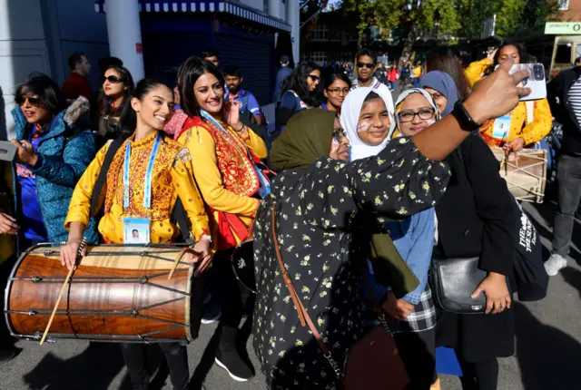 Eternal Taal, Bhangra drumming team pose for photographs at Lord's