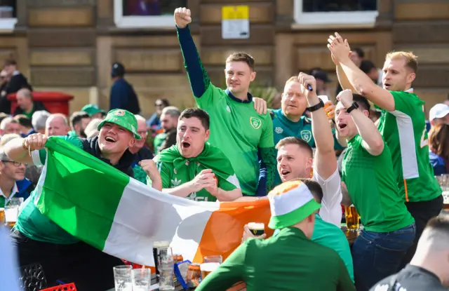 Irish fans in Glasgow city centre