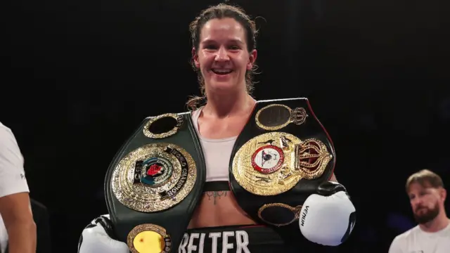 Terri Harper after becoming super-welterweight world champion