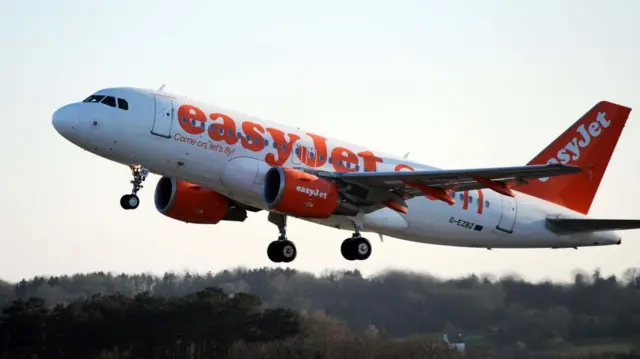 EasyJet plane flying