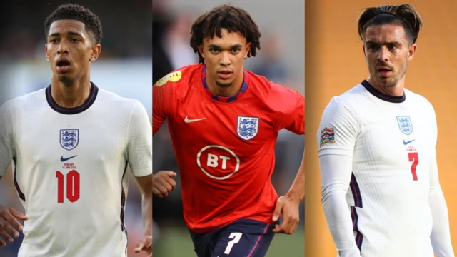 Jude Bellingham, Trent Alexander-Arnold, Jack Grealish