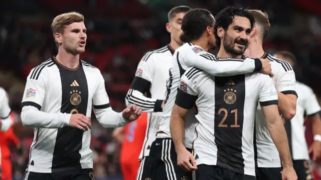 Germany celebrate after scoring