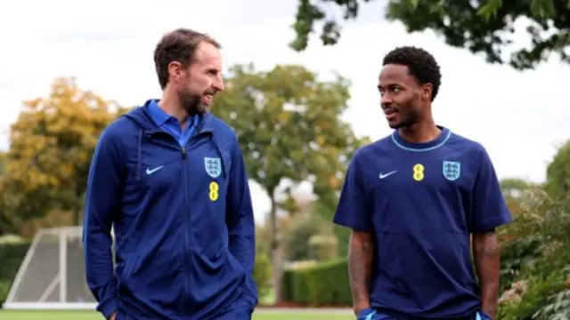 Gareth Southgate and Raheem Sterling