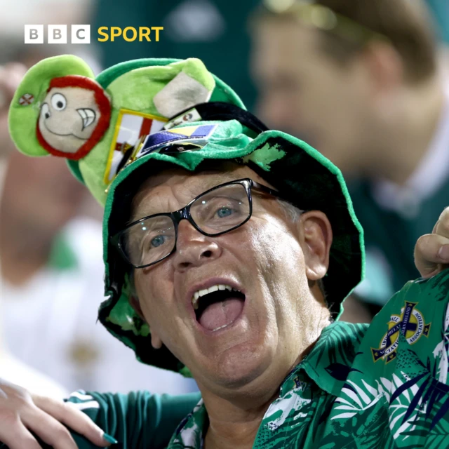 Northern Ireland fans at the Georgios Kamaras Stadium