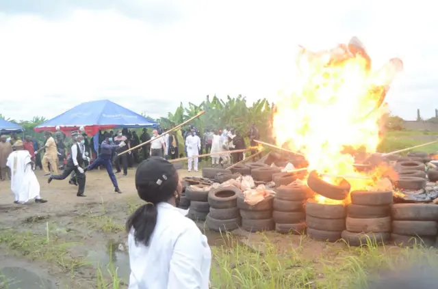 Burning of cocaine bust