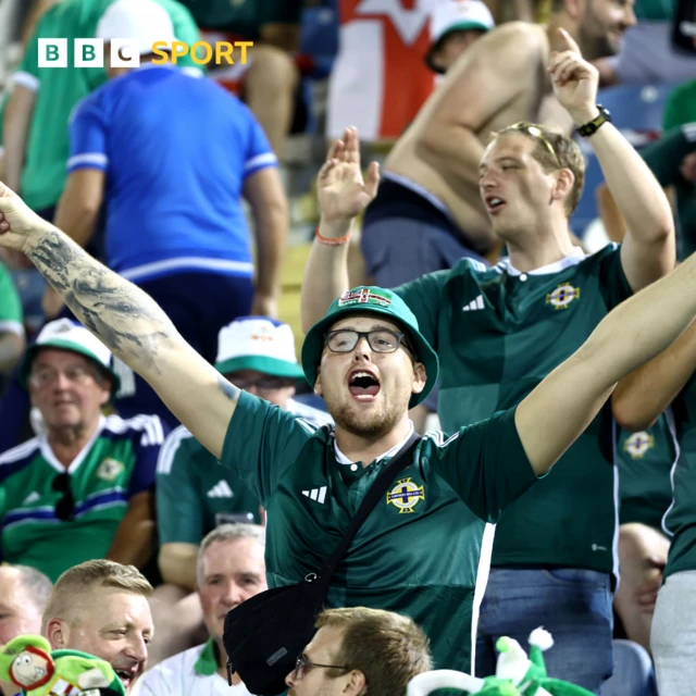 Northern Ireland fans at the Georgios Kamaras Stadium in Athens