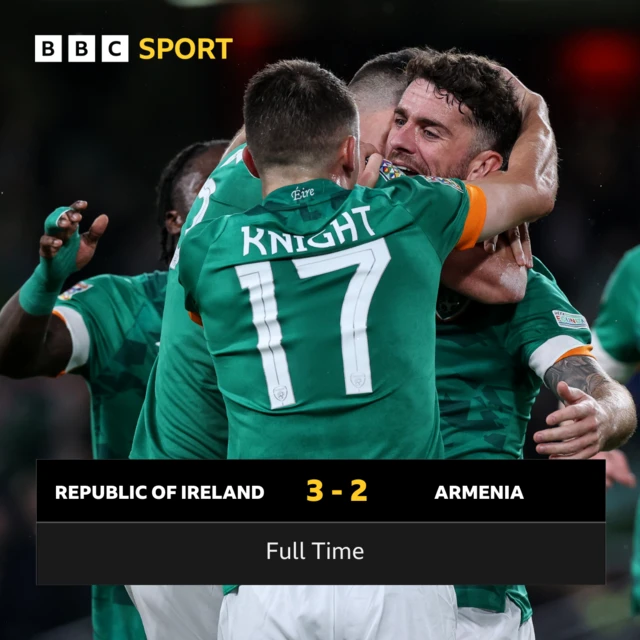 FT: Republic of Ireland 3-2 Armenia