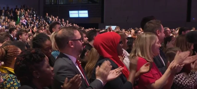 Audience applauds at Labour conference in Liverpool