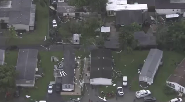 Homes battered by storm surge in Florida