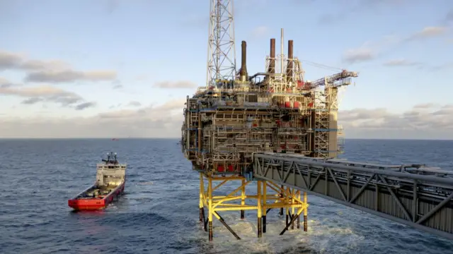 Gas processing and CO2 removal platform pictured offshore near Stavanger