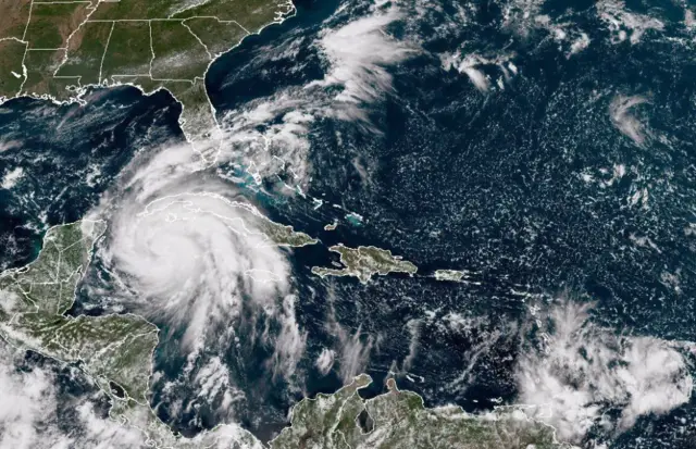 A satellite image as Hurricane Ian moved towards Western Cuba on 26 September