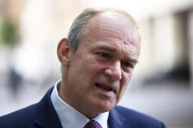 Ed Davey, leader of the Liberal Democrats, outside BBC Headquarters in June 2022