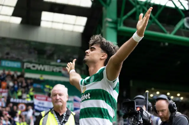 Jota celebrates Celtic's second goal of the game