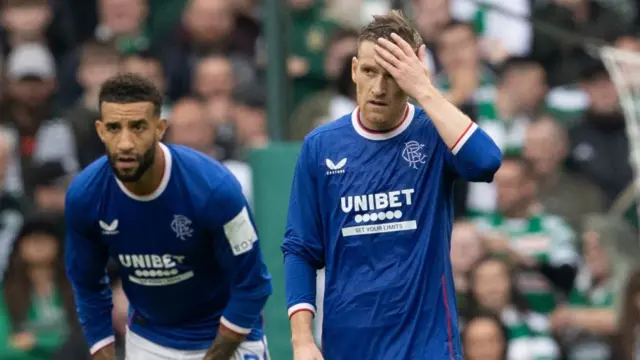 Rangers' Connor Goldson and Steven Davis look shellshocked