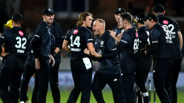 Manchester Originals celebrate a wicket