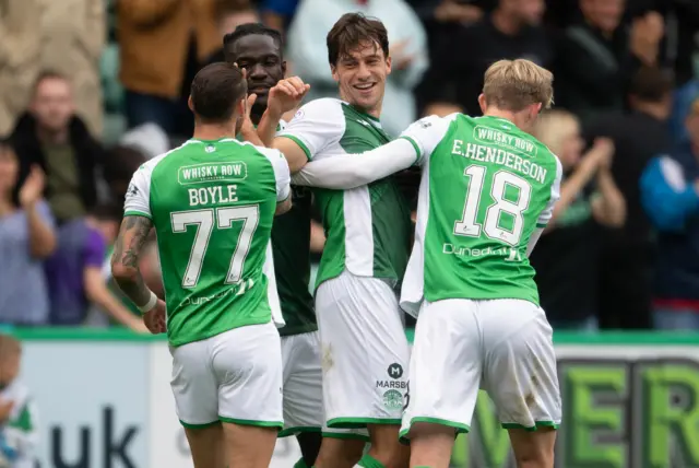 Hibs celebrate