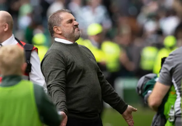 Celtic manager Ange Postecoglou celebrates