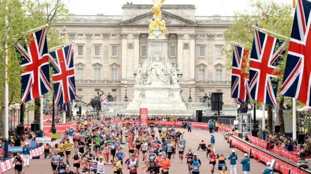 A view of the London Marathon finish