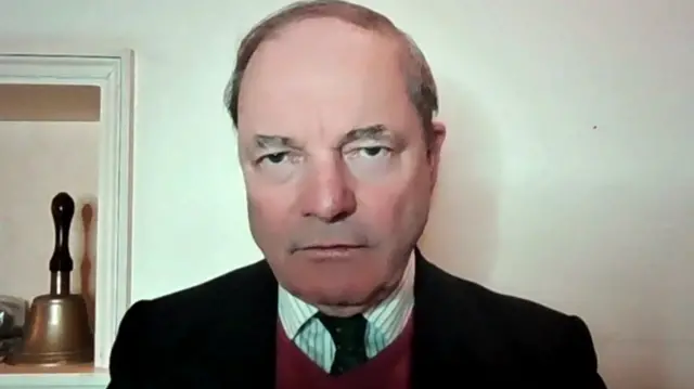 Conservative MP Sir Geoffrey Clifton-Brown seen during a remote interview with BBC Newsnight