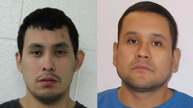 The suspects have been identified as Damien Sanderson (left) and Myles Sanderson