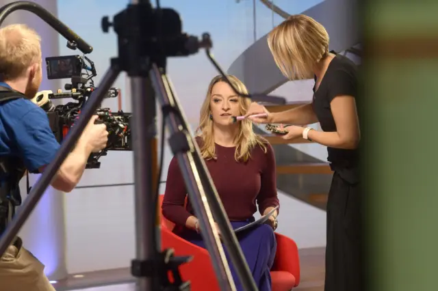 Laura Kuenssberg on set