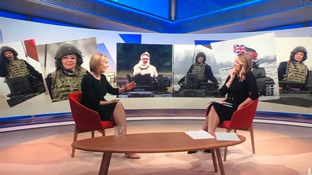 Liz Truss is shown images comparing her with Thatcher on the show