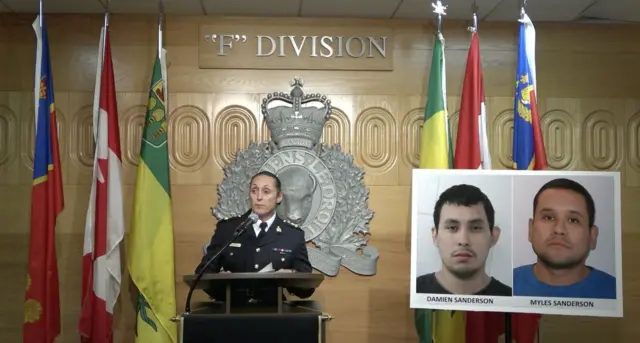 Image shows police official at press conference