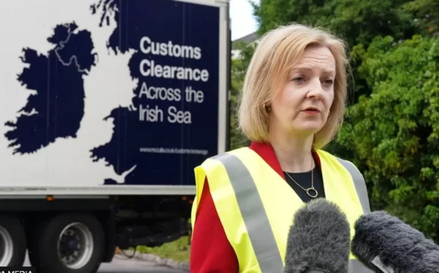 As foreign secretary, Liz Truss visited County Antrim businesses in May 2022