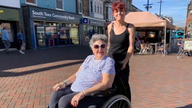 Rhona Skelton and Angela Bennett in Redcar