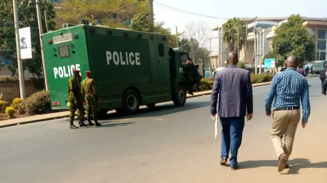 Security vehicles near the Supreme Court