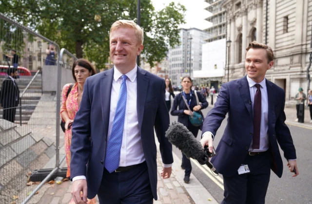 Oliver Dowden arrives at the Queen Elizabeth II Centre