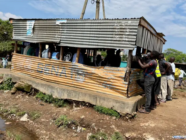 A crowd in Kisumu