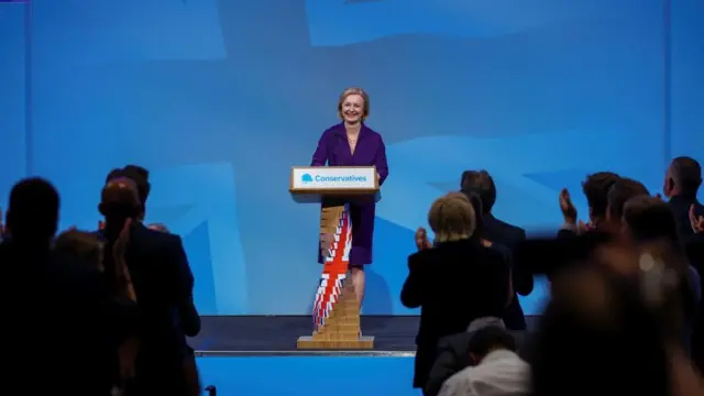 Liz Truss receives applause after her speech