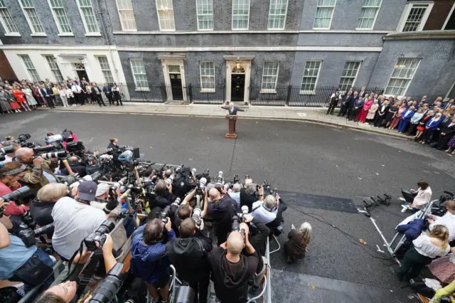 Boris Johnson gives his farewell speech in Downing Street